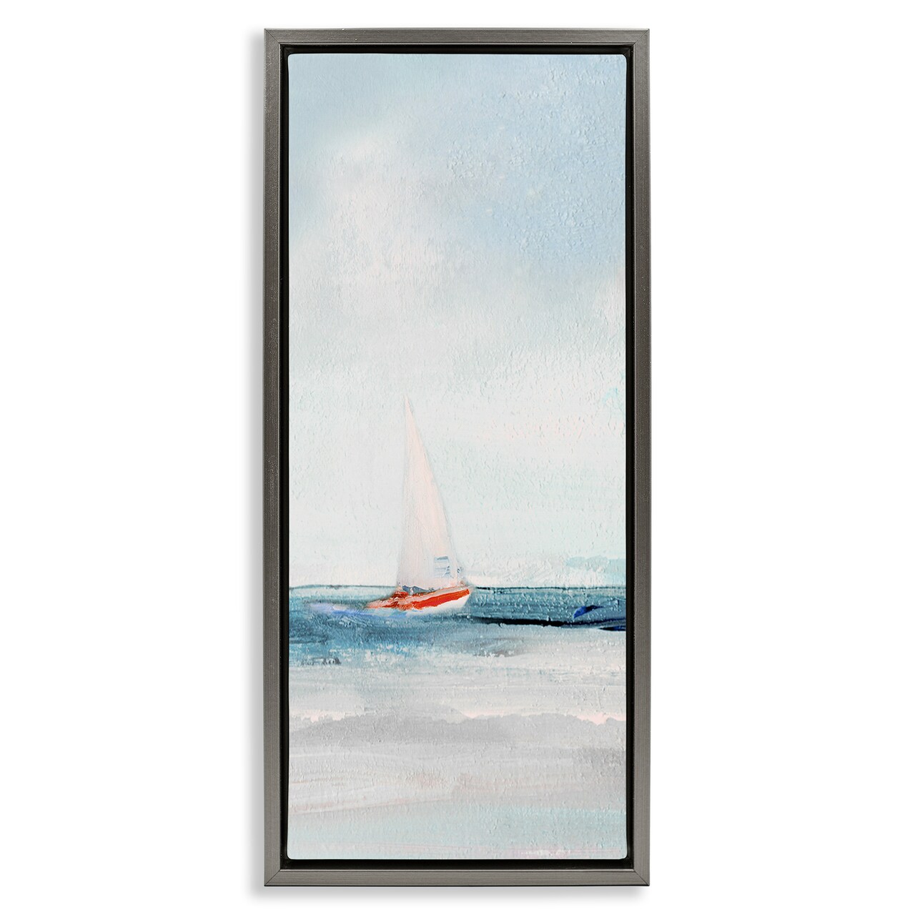 Stupell Industries Sailboat in Distance Floater Framed Canvas Wall Art Design by Sally Swatland